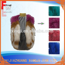 dyed color fashion design no sleeves real knitted raccoon vest